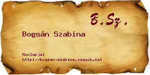 Bogsán Szabina névjegykártya